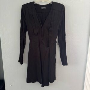 Los Angeles Atelier Other Stories Black Long Sleeve Wrap Dress